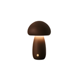 Dobíjecí stolní lampa ve tvaru dřevěného houbového