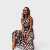Danae - Boho-midi šaty s puntíky