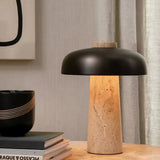 Stolní Lampa z Přírodního Travertinu