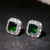 Pendiente de circón y esmeralda