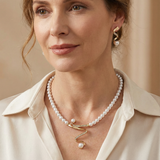 Set de Collar y Aretes de Perlas Naturales