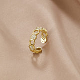 Anillo de Panal de Miel en Oro y Cristal