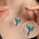 Hermoso collar con colibrí y aretes de regalo – Oferta por tiempo limitado