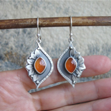 Pendientes Boho Naranja con Cristales