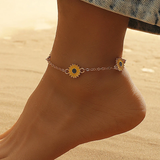 Pulsera de tobillo girasol
