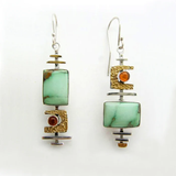 Vintage earrings in ancient green stone