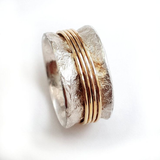 Anillo Golden Thread en plata vintage