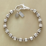Vintage Silver Cube Bead Bracelet