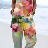 Ingeborg - Akvarelový květinový overal