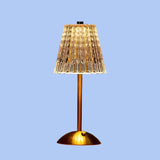 Bezdrátová stolní lampa z kovu a krystalu