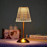 Bezdrátová stolní lampa z kovu a krystalu