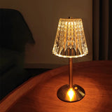 Bezdrátová stolní lampa z kovu a krystalu